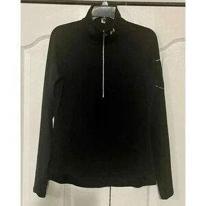 Under Armour‎ Black 1/2 Zip Fitted Athletic Jacket Black Womens Fitted Sz M